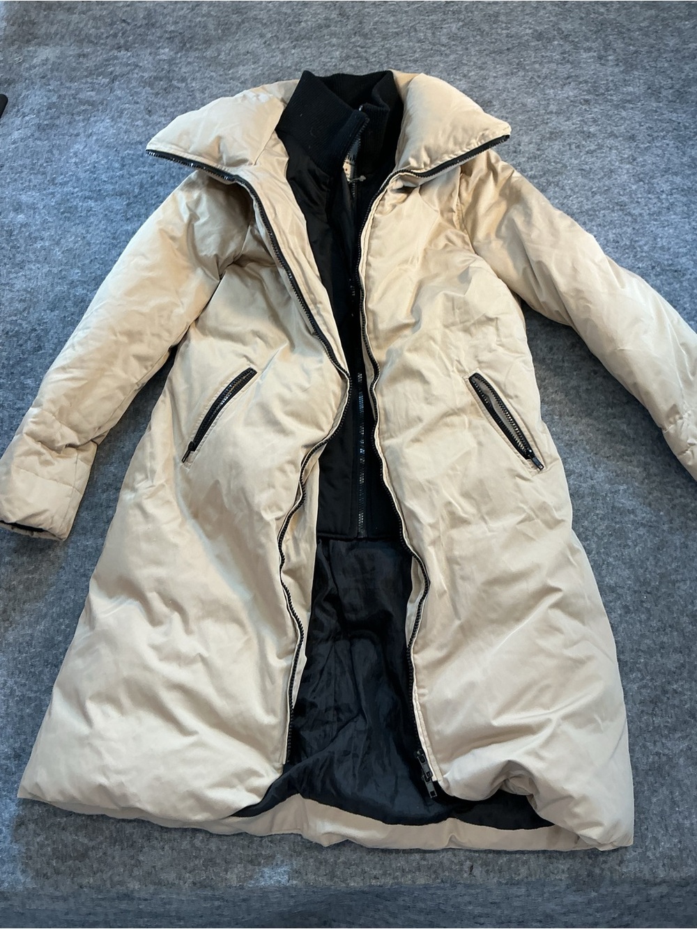Soia and Kyo Winter Insulated Women's Long Puffer Coat - Beige Size L